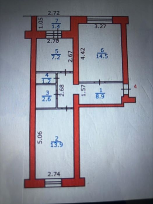 Продам 2-х ком. квартиру