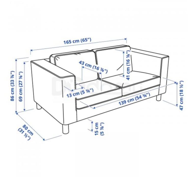 Canapea 2 locuri, Ikea Pärup, verde smarald, huse detasabile