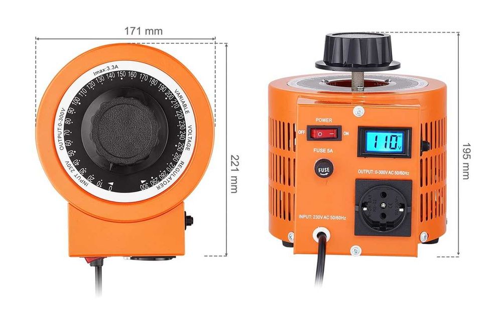 Autotransformator variabil VARIAC variator de tensiune 1000W digital