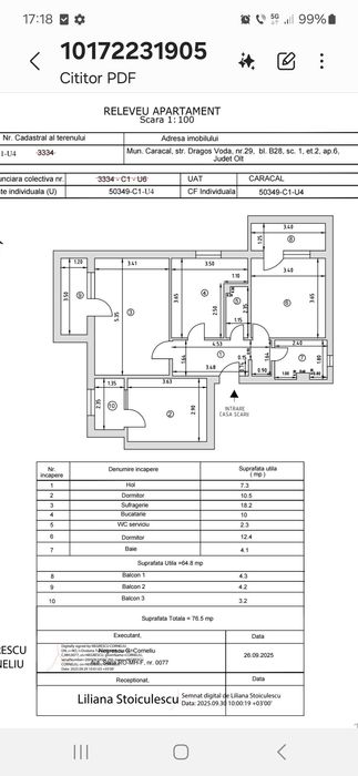 Vand apartament 3 camere