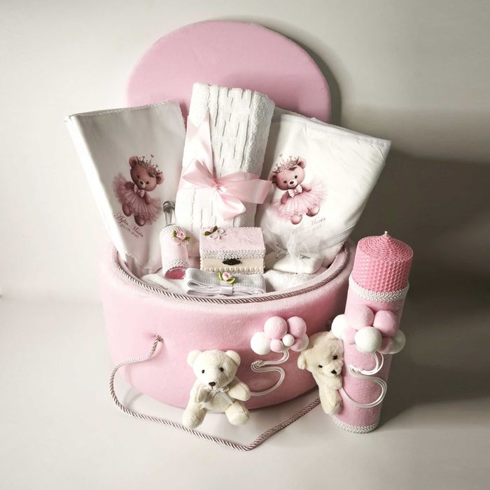 Set Trusou Botez Complet Cutie + Lumanare Botez + Trusou Biserica