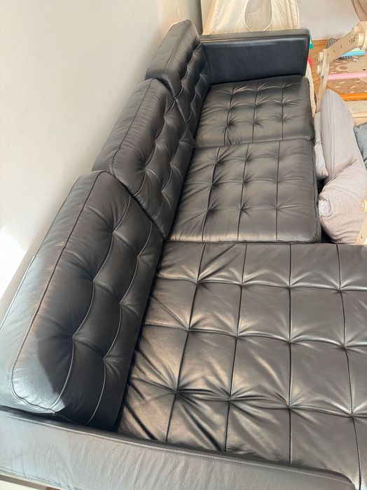 Кожен диван Landskrona и лежанка