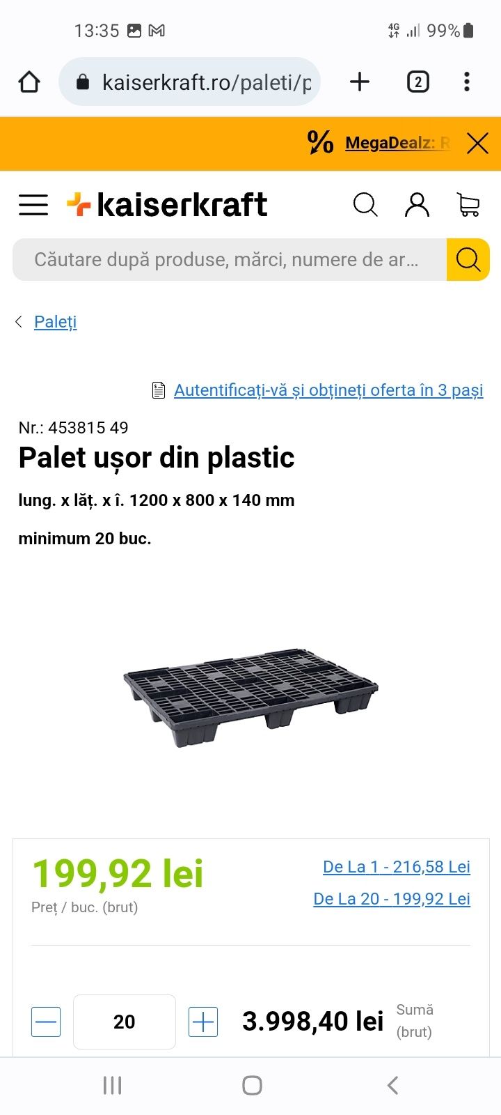 Vând paleti de plastic