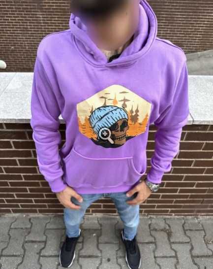 hanorac hoodie barbati vatuit gros de iarna cu gluga skull