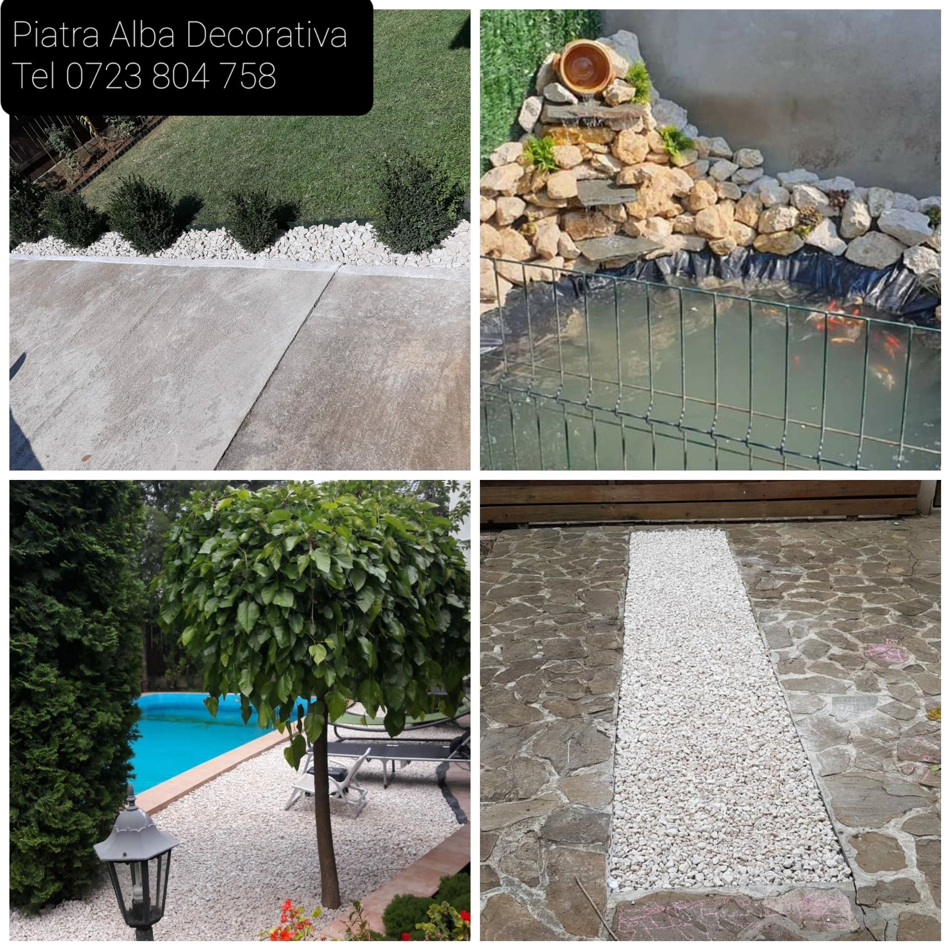 Piatra Alba Decorativa,Spartura De Marmura  pentru Amenajări Grădini