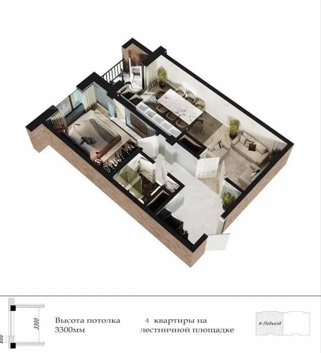 Parkent Avenue | 2-комнатная, 47 м², Махтумкули Паркентский!`