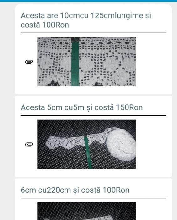 Dantelă brodată manual