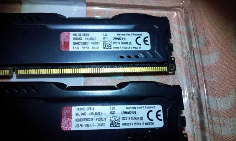 Kit RAM dual channel Kingston HyperX Fury, 2x4 GB, DDR3, 1866 MHz