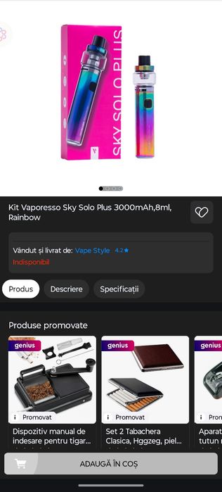 Kit Vaporesso Sky Solo Plus 3000mAh, 8ml, Rainbow