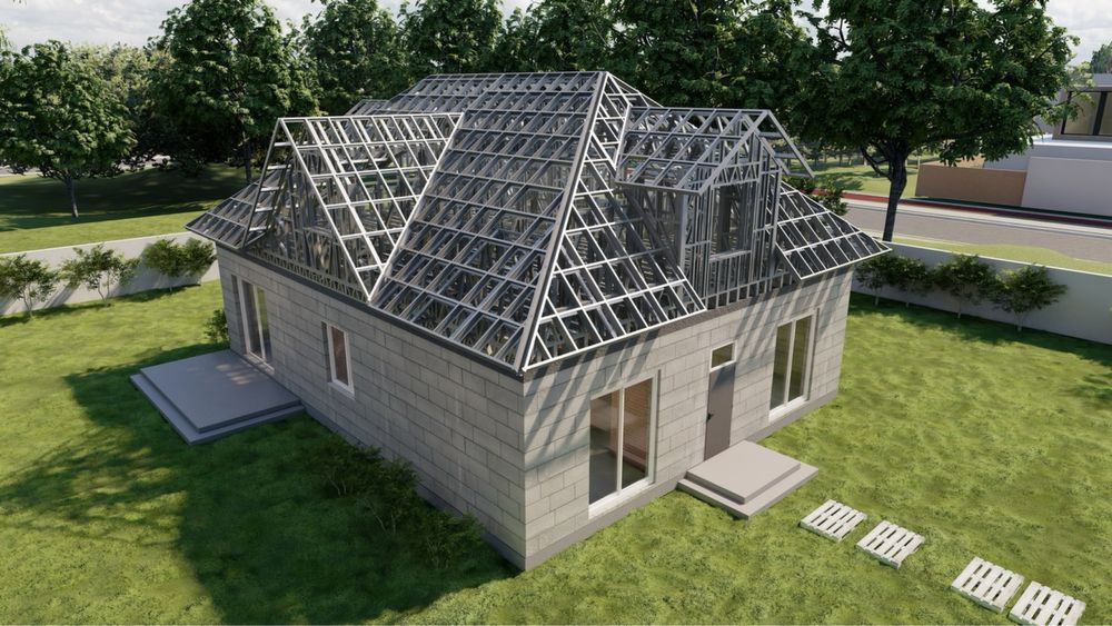 Каркас крыши из ЛСТК профилей под ключ