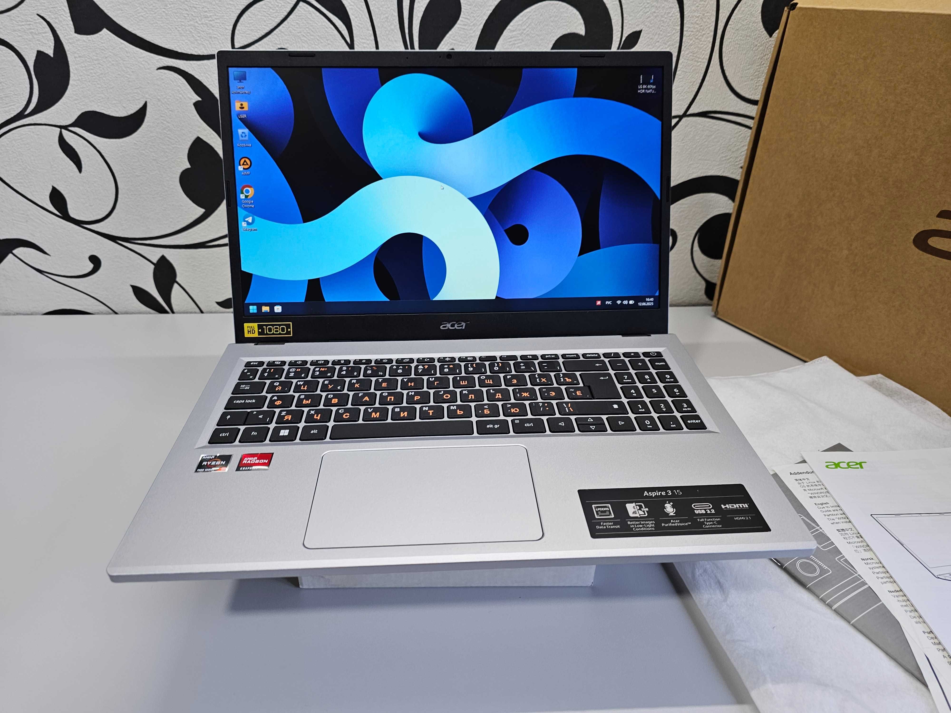 ПРОДАМ Acer A315-24P Ноутбук Ryzen™3-7320U/8GBDDR5/512SSD/15.6"FullHD.