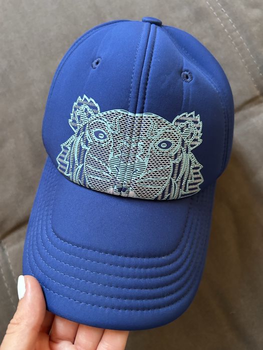 Kenzo blue tiger print baseball cap