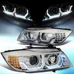 Faruri 3D LED Angel Eyes BMW Seria 3 E90 E91 (2005-2011)