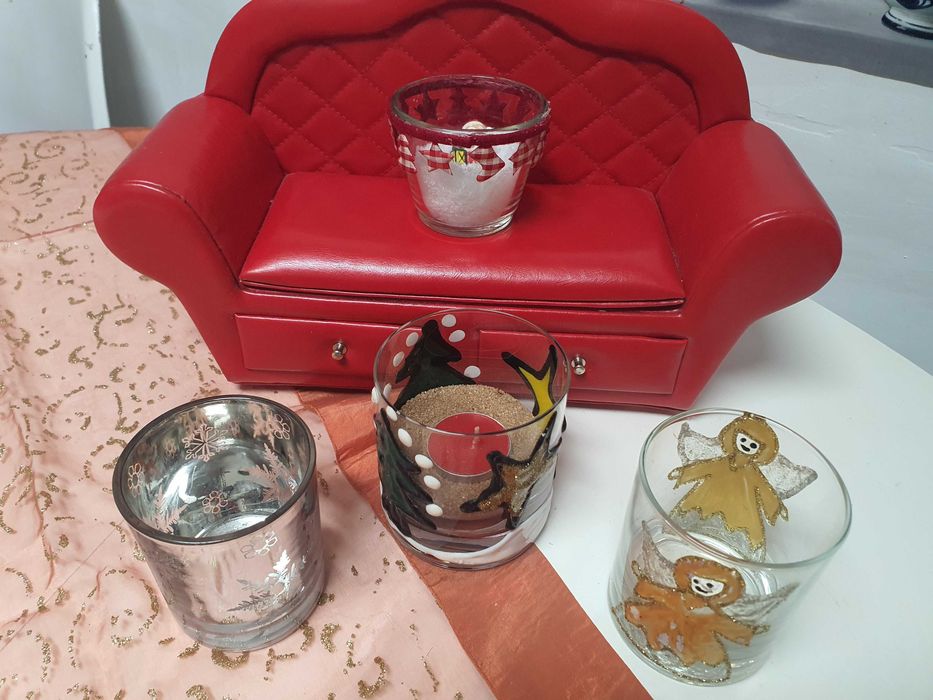 Suport pentru lumânări pastila cu motive de Craciun