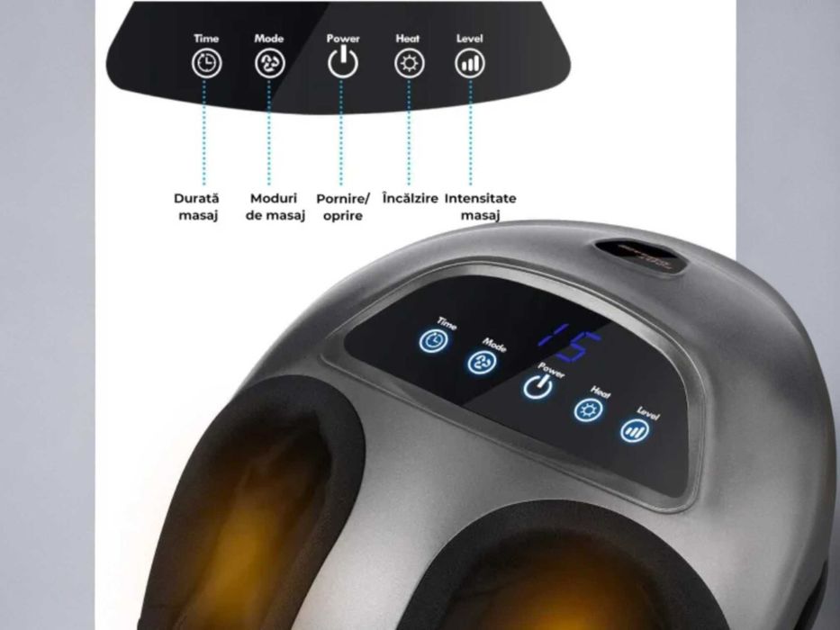 Aparat de masaj pentru picioare, cu presopunctura si incalzire