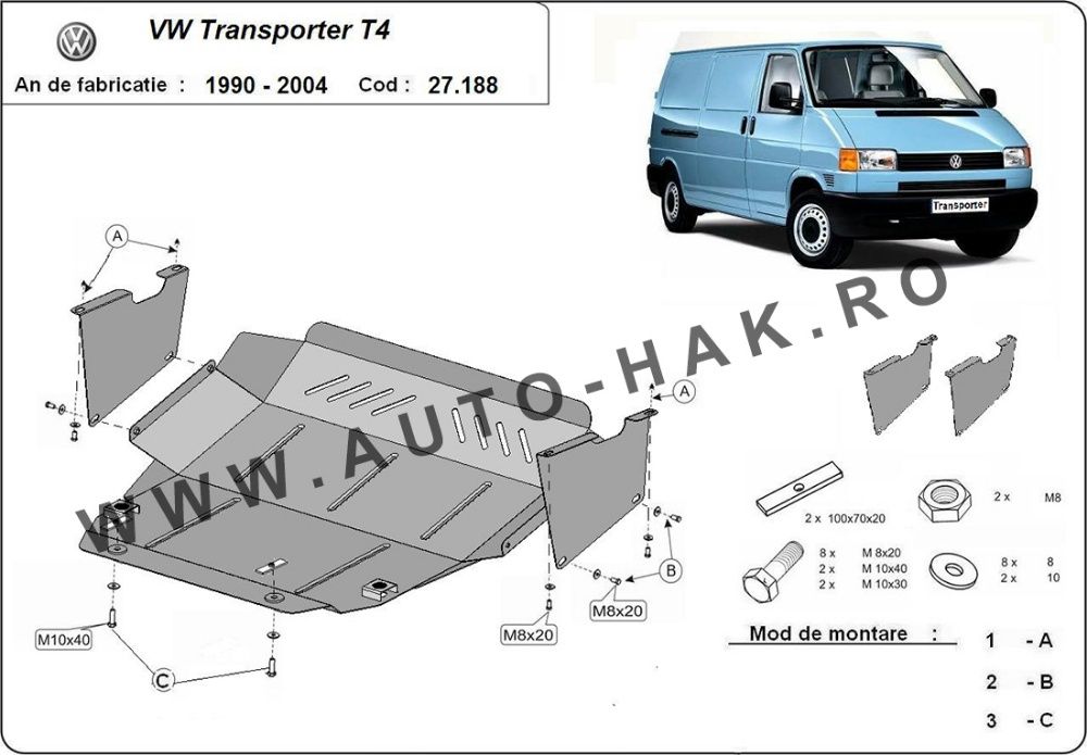 Scut motor metalic VW Transporter T4 1990-2003