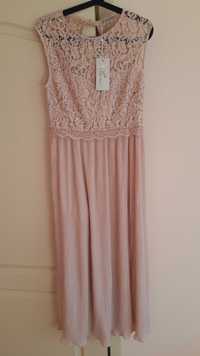 Нова официална дълга розова рокля, размер М