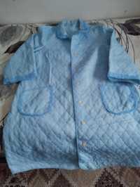Стёганый халат голубого цвета.Советское производство. Размер 50-52