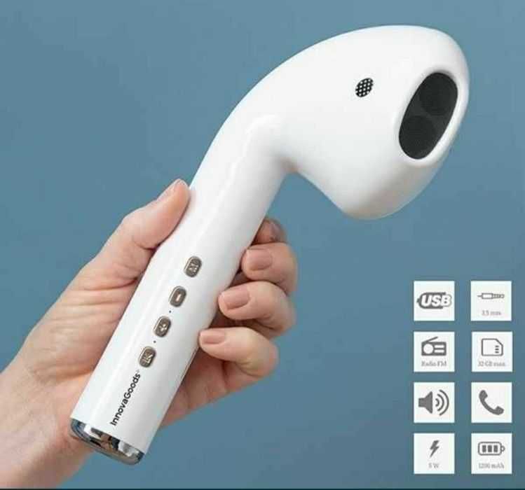 Difuzor wireless multifuncțional în formă de cască de telefon gigant.