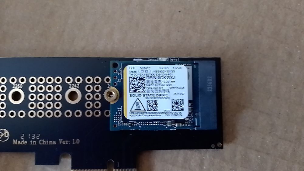 SSD NVMe 512gb Kioxa KEG60ZNS512G 4x4 2230