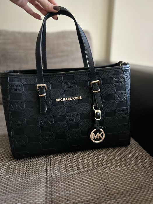 Черна и кафява чанта Michael Kors