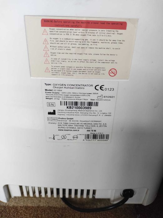 De Vanzare Concentrator de Oxigen Respirox - Negociabil