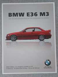 BMW E36 M3 постер 30х40см Червен