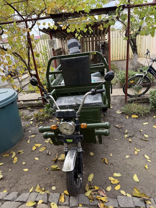 Triciclu 100% electric , cu remorca