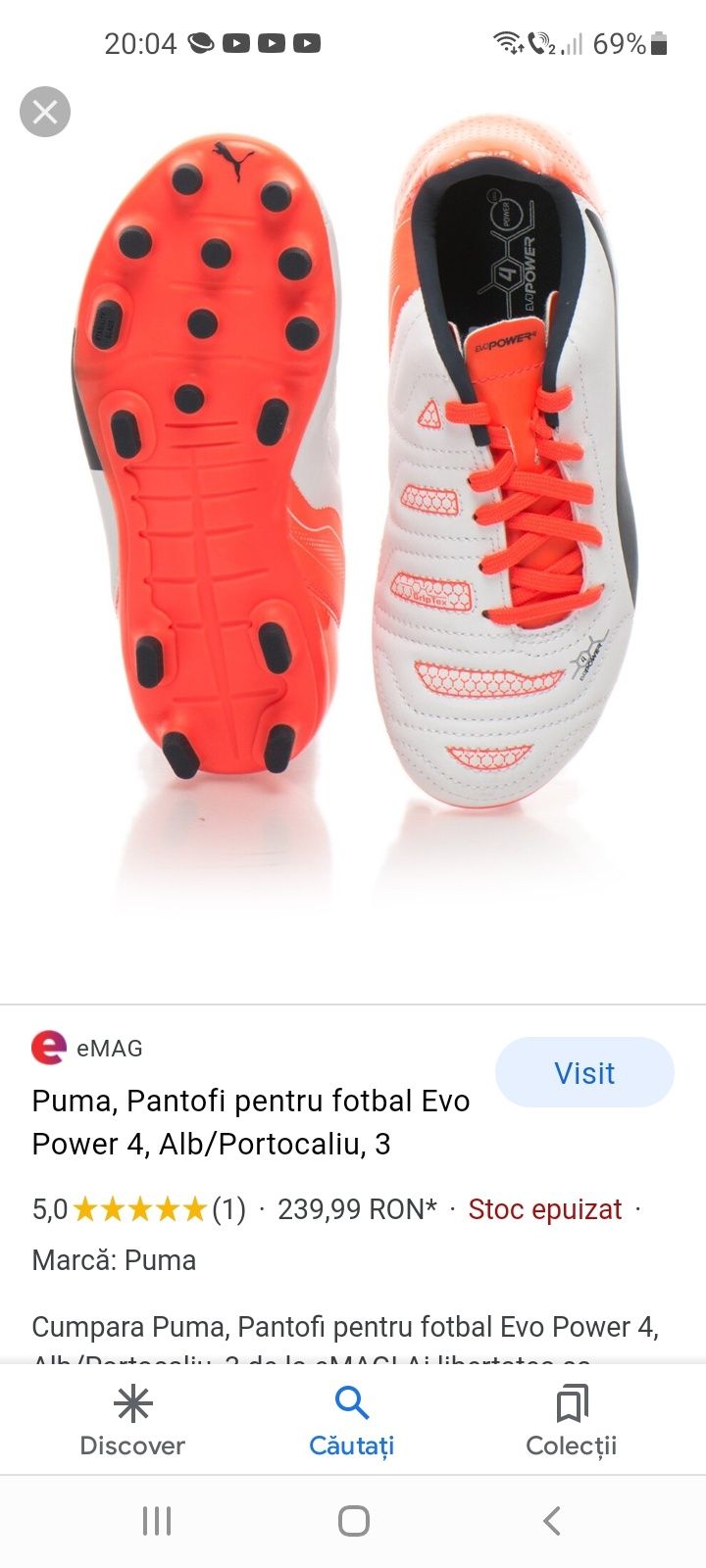 Puma ,crampoane, pantofi ptr fotbal EvoPower3 .marimea 42