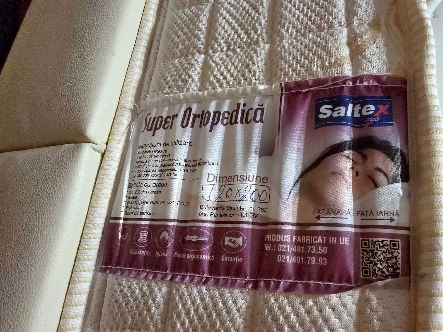 Pat 120x200cm + saltea super ortopedica, ocazie unica azi