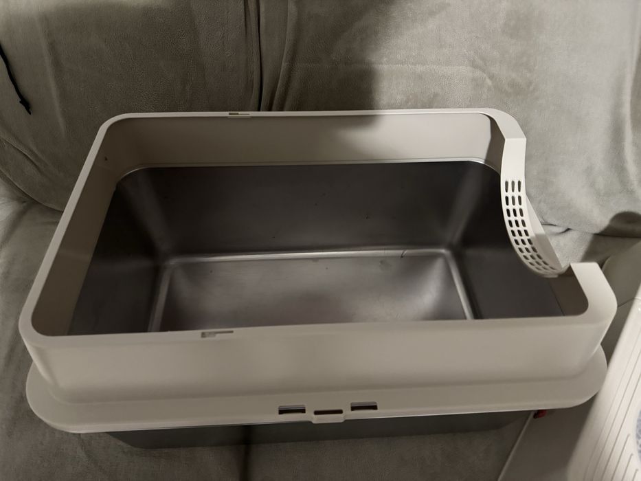 Litiera din inox marime XXL si carcasa cu usi rabatabile