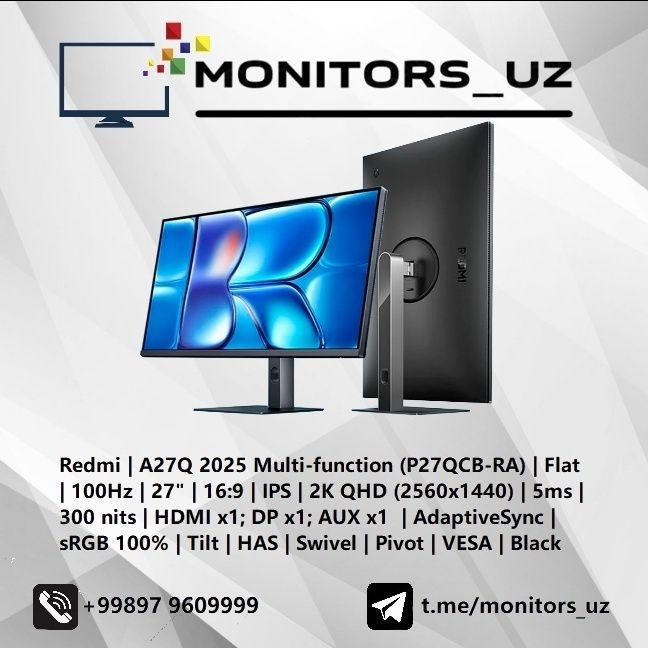 [NEW] монитор Redmi A27Q 2K IPS 100Hz Multi-Function