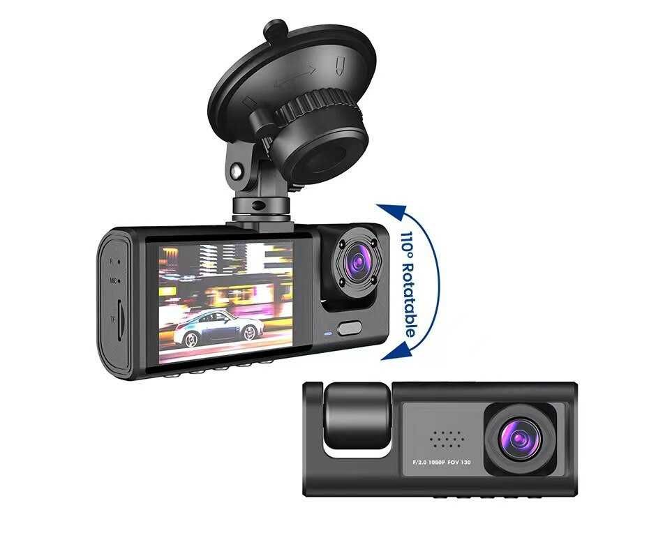 Dash cam camera bord auto 3 lentile,ecran lcd