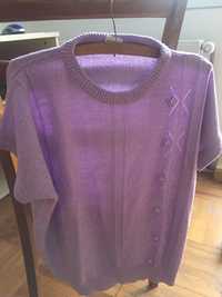 Pulover violet femei maneca scurta XL