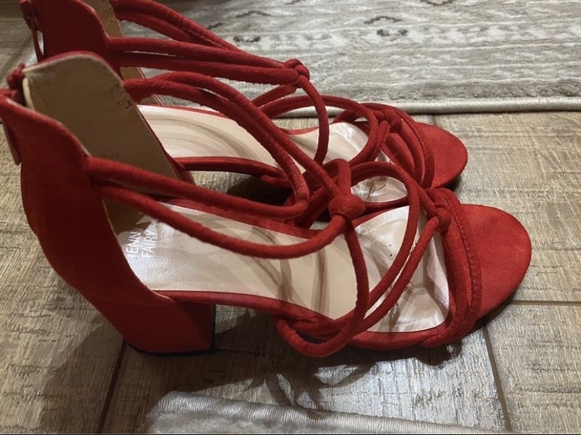 Sandale roșii cu toc Jenny Fairy