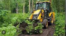 Defrișare, scoatere rădăcini & ambrozie – Buldoexcavator Caterpillar