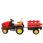 Tractor electric cu remorca telecomanda si baterie pentru copii