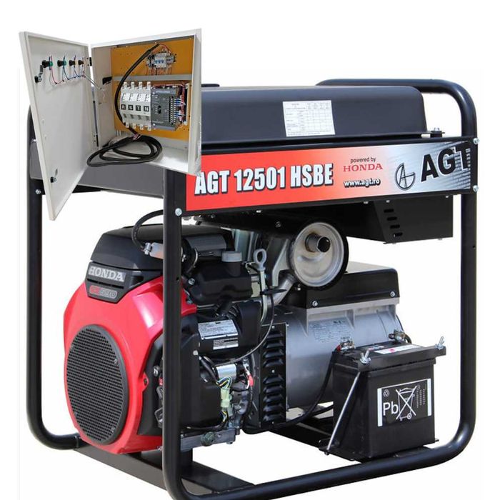 Generator curent monofazat m Honda 12 kVA AGT 12501 HSBE R45 priza 64A