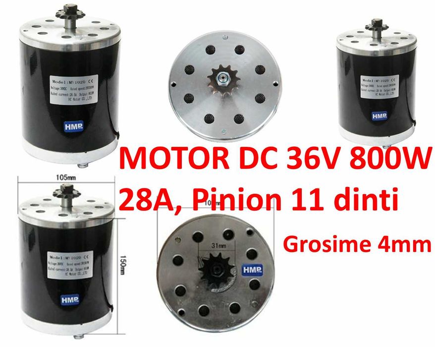 Motoare cu perii 24-36V-48v 500W-800W-1000W DC bicicleta electrica