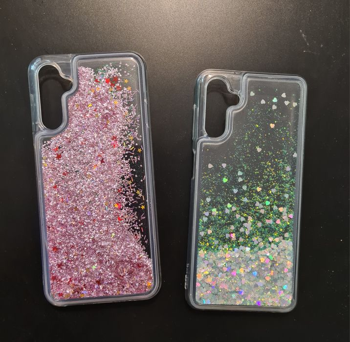 Husa fashion apa si sclipici Samsung A14, A16, A54, A55, A13, S21 Fe