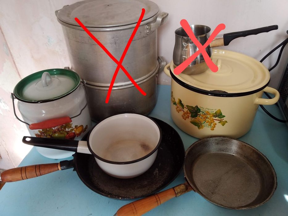 Кастрюля, бидон, сковороды