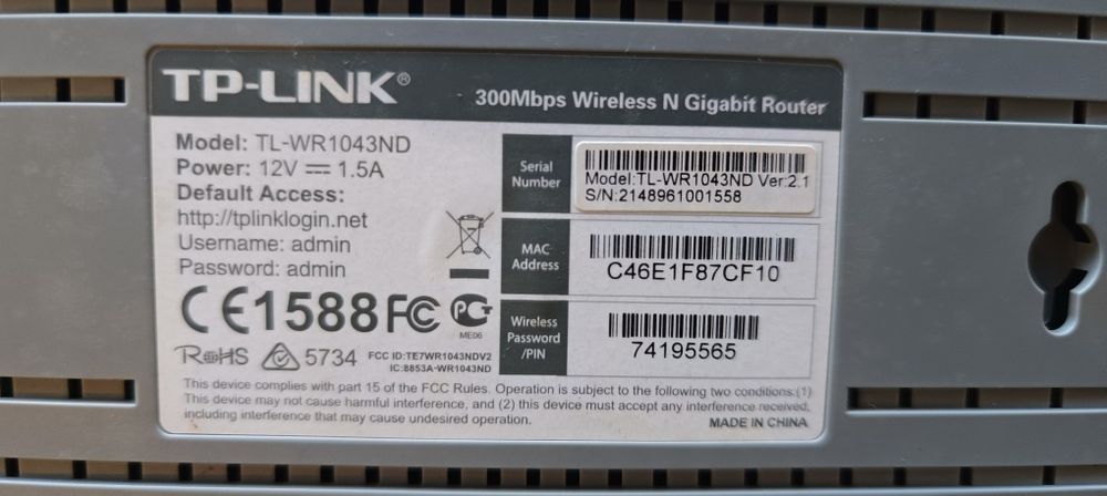 Router Wireless TP-Link TL-WR1043ND, Gigabit, N450