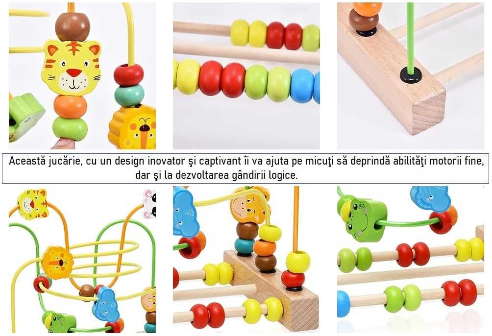 Jucării din lemn educative și interactive, de motricitate, Montessori
