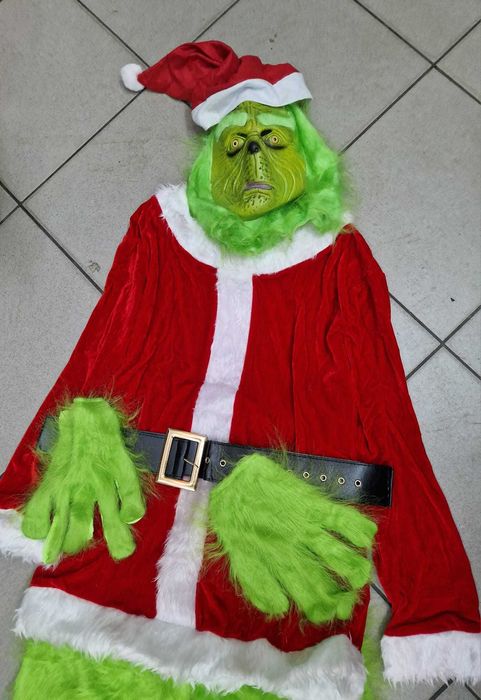Grinch costum ADULTI masca mos craciun (spiridus craciunita spiridusa