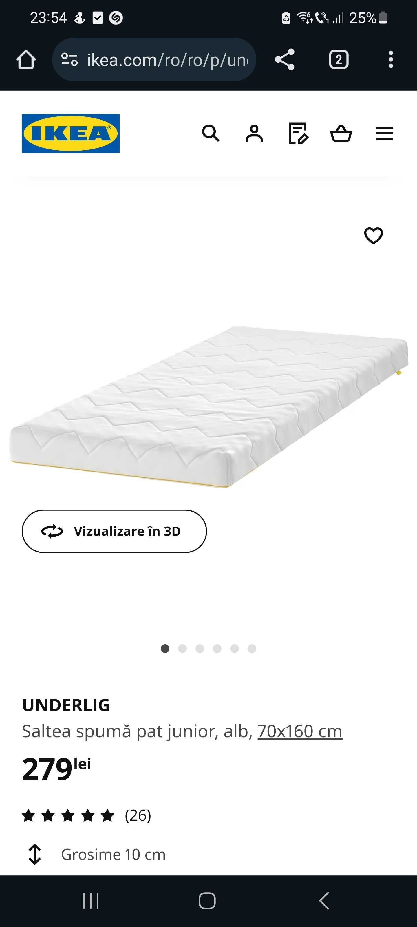 Pat copil Kritter -ikea, 70x160 cu saltea cadou