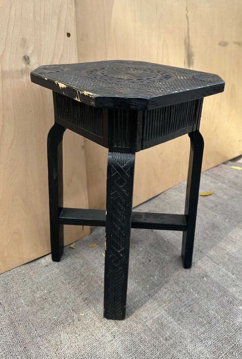 Taburet Vintage Stil Brancovenesc din lemn masiv; Masuta; Scaunel