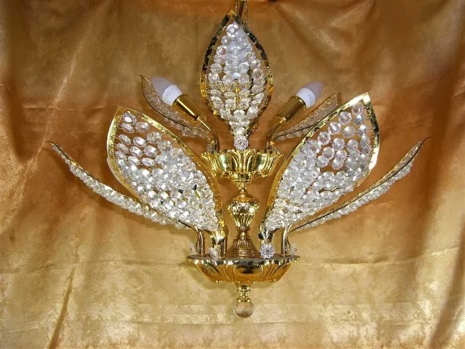 Lustra, candelabru Art Deco, Mid century Modern cristale unica vintage