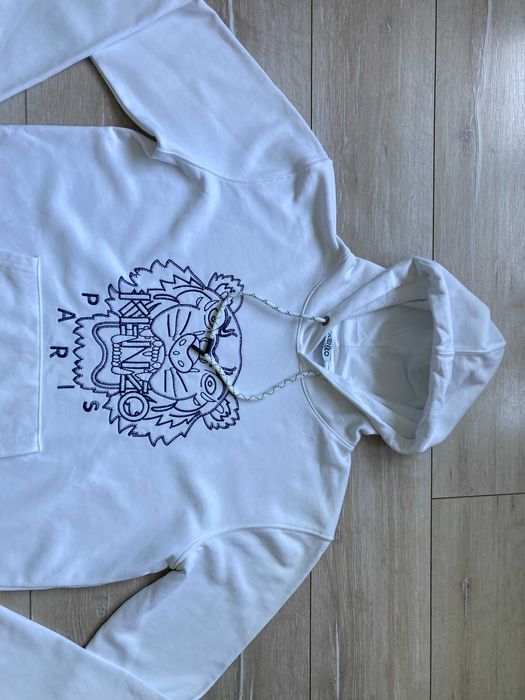 Оригинален Kenzo Paris мъжки бял суичър суитчър размер XL