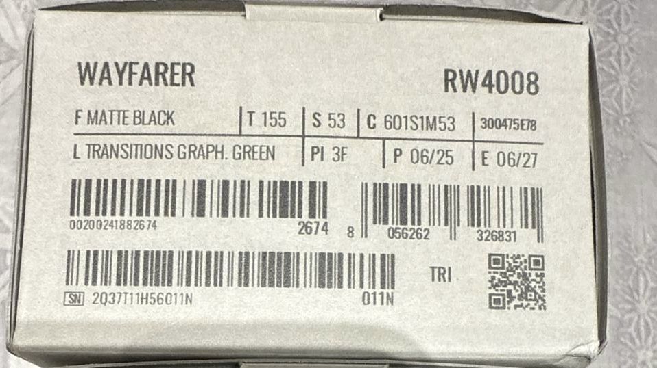 Очки Rayban Meta Wayfrayer(transtions graph green lenses)