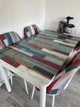 Set masa extensibila cu 6 scaune tapitate